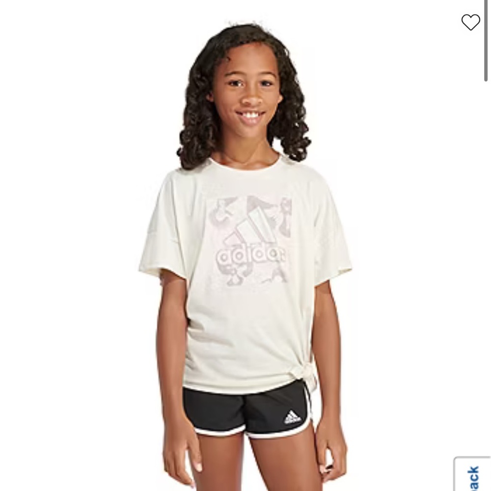 adidas Big Kid Girls Crew Neck Short Sleeve Loose Fit Graphic T-Shirt